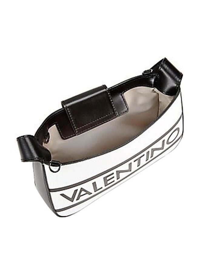 VALENTINO BY MARIO VALENTINO - Solid Kai Logo Leather Shoulder Bag for Women White Black - Image 1