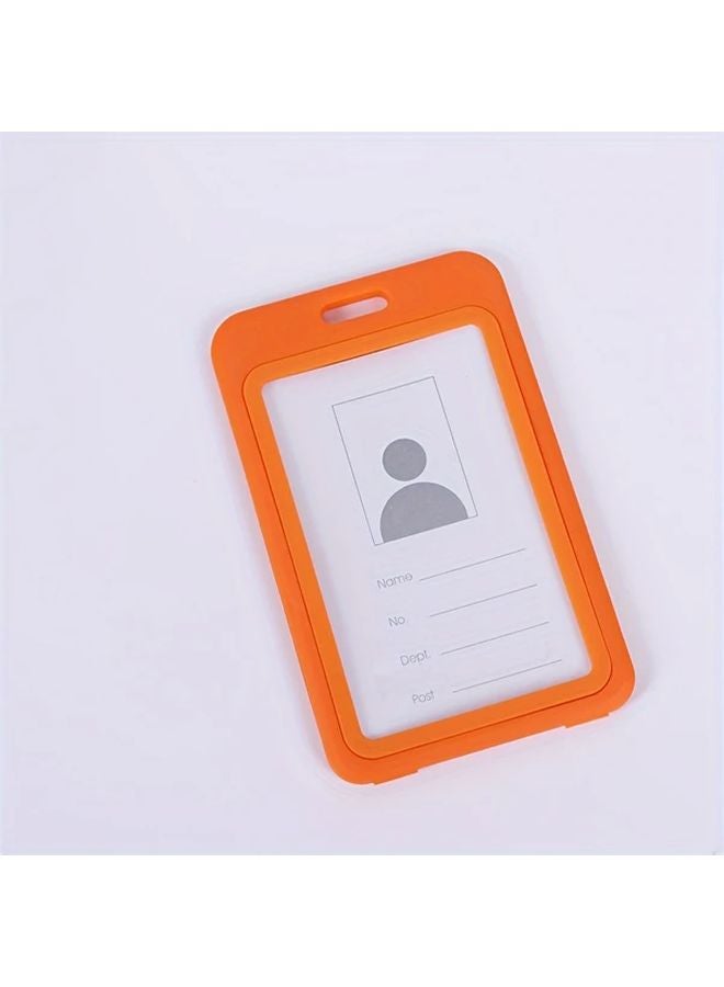 5 قطع أكمام شفافة للبطاقات الشخصية باللون البرتقالي للعمل والمدرسة والجامعة - Image 1