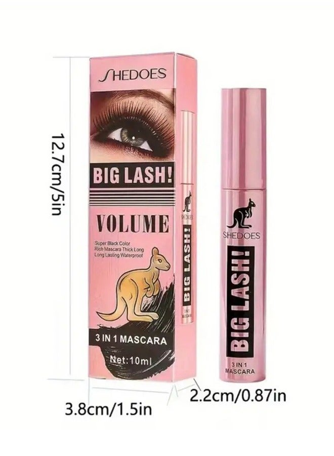 SHEDOES Waterproof Mascara Thick Lengthening Curling Long Lasting Big Eye Makeup 4D Mascara - Image 2