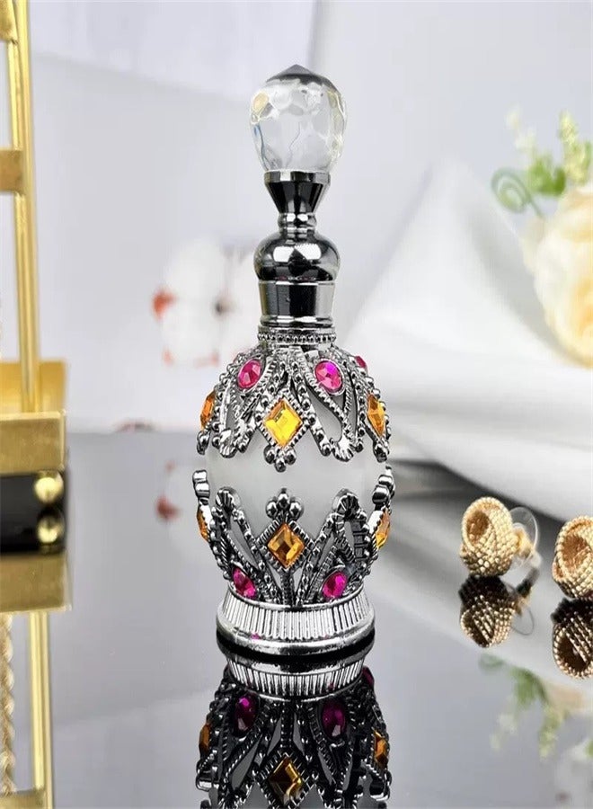زجاجة عطر كريستالية شفافة بتصميم عتيق قابلة لإعادة التعبئة، أدوات مكياج  - Image 1
