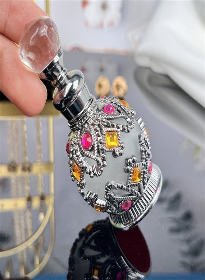 زجاجة عطر كريستالية شفافة بتصميم عتيق قابلة لإعادة التعبئة، أدوات مكياج  - Image 2