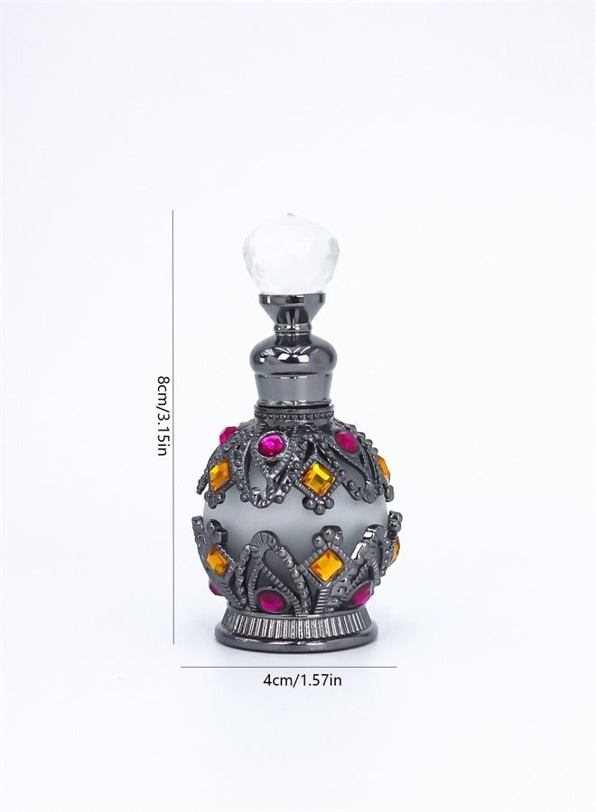 زجاجة عطر كريستالية شفافة بتصميم عتيق قابلة لإعادة التعبئة، أدوات مكياج  - Image 3
