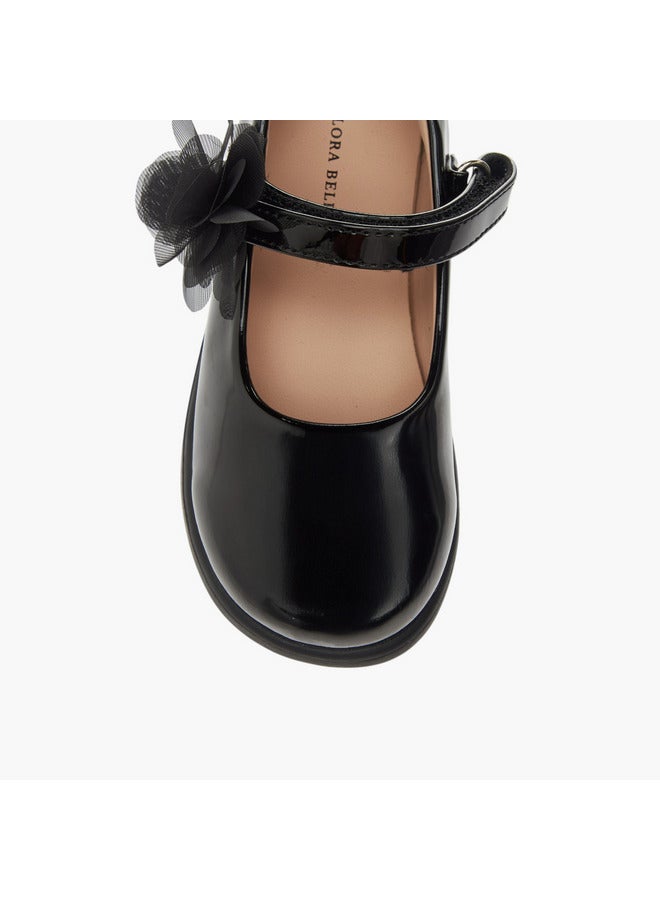 فلورا بيلا من شو إكسبرس أحذية مدرسية للبنات بتطريز زهور وإغلاق بشريط لاصق - Image 4