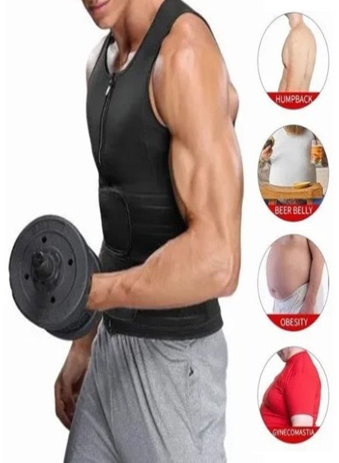 Yinhing Body Shaping Sauna Vest, Men Body Shaping Vest, Breathable Gym Fitness Vest with Double Belt (Black XL) - Image 5