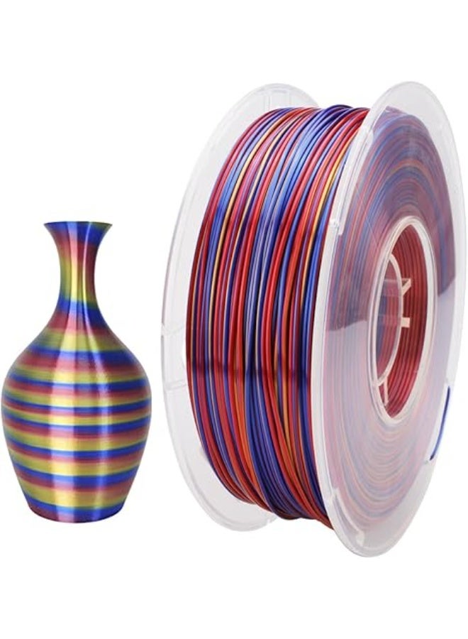 robotgcc Silk Candy Tri-Color PLA Filament Gold Red Blue 1.75mm 3D Printer Filament 1KG Triple Color Gradient PLA Filament Metallic Silk PLA Color Changing Filament for FDM Printing Glossy Decorative PLA Filament Smooth Extrusion for Models Sculptures Cosplay Compatible with Most 3D Printers - Image 1