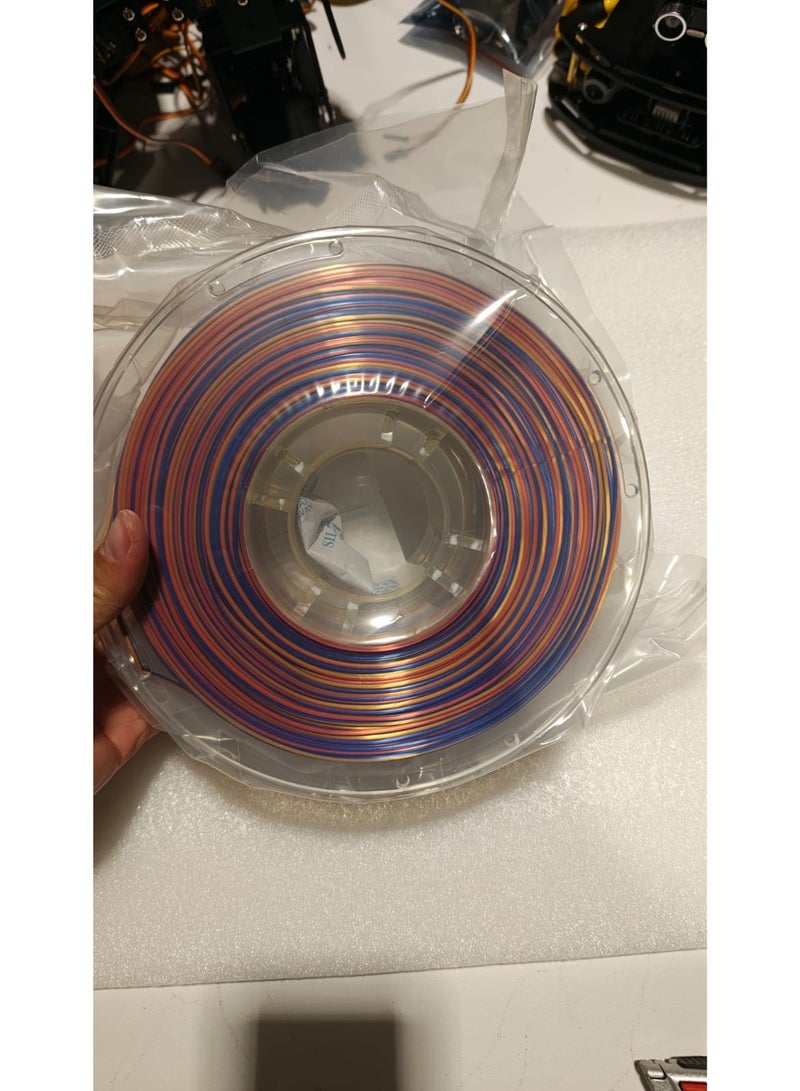 robotgcc Silk Candy Tri-Color PLA Filament Gold Red Blue 1.75mm 3D Printer Filament 1KG Triple Color Gradient PLA Filament Metallic Silk PLA Color Changing Filament for FDM Printing Glossy Decorative PLA Filament Smooth Extrusion for Models Sculptures Cosplay Compatible with Most 3D Printers - Image 5