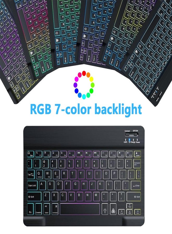 LOOBOAKY Bluetooth Keyboard and Mouse Combo for iPad Keyboard with 7-Color Backlit, Rechargeable Wireless Keyboard fit iPad 10th/9th/8th Gen, iPhone,Tablet, Smartphone iOS Android Windows - Image 5