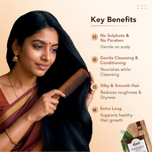 VCare Shikakai Paste 150g for Men and Women | With Rice Ferment Filtrate & Ceramide Complex | Amla, Fenugreek & Hibiscus | Gentle Hair Cleanser & Conditioner (Pack Of 2) - Image 4