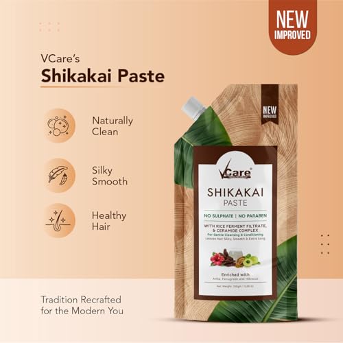 VCare Shikakai Paste 150g for Men and Women | With Rice Ferment Filtrate & Ceramide Complex | Amla, Fenugreek & Hibiscus | Gentle Hair Cleanser & Conditioner (Pack Of 2) - Image 3