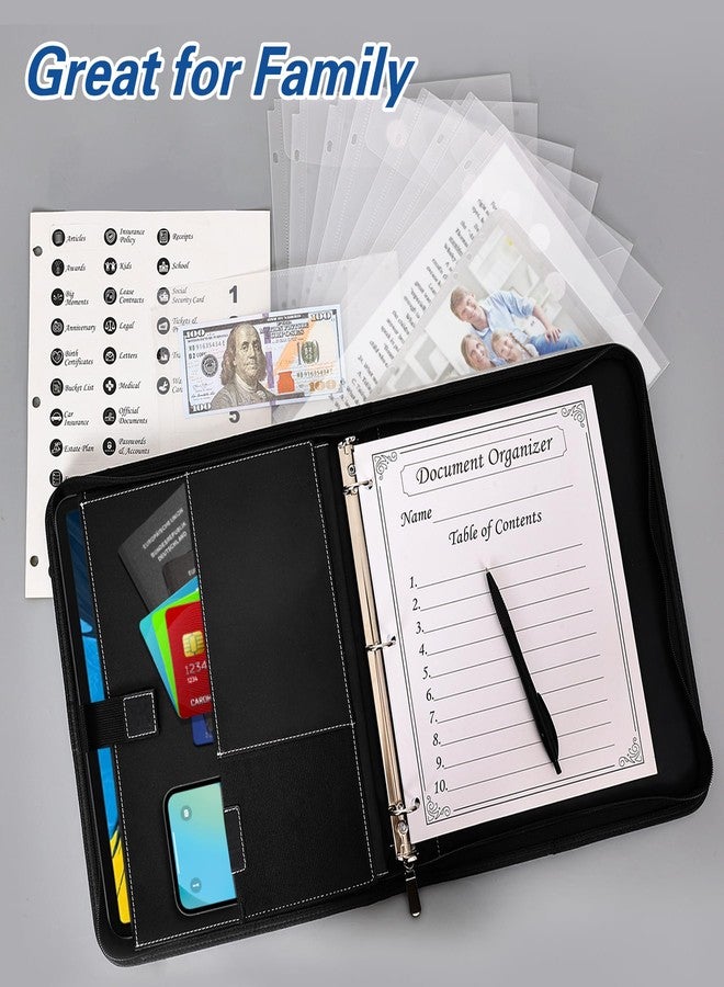 HAUTOCO Important Document Organizer Zipper Life Binder Family Emergency Binder Birth Certificates Protector, in Case I Go Missing Estate Planning Organizer - Include Category Label & Directory - Image 2