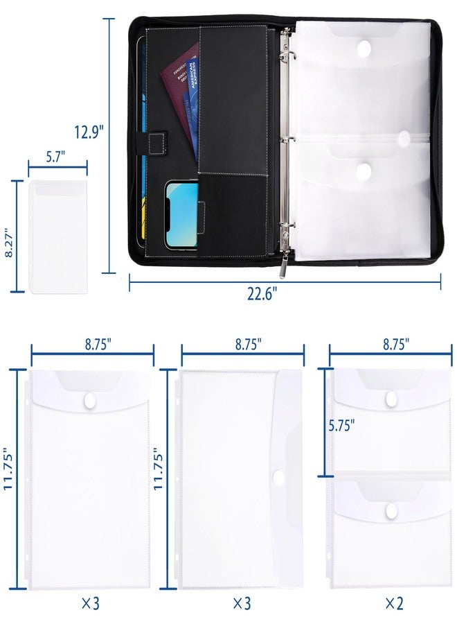 HAUTOCO Important Document Organizer Zipper Life Binder Family Emergency Binder Birth Certificates Protector, in Case I Go Missing Estate Planning Organizer - Include Category Label & Directory - Image 4