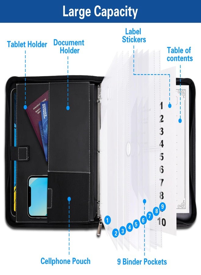 HAUTOCO Important Document Organizer Zipper Life Binder Family Emergency Binder Birth Certificates Protector, in Case I Go Missing Estate Planning Organizer - Include Category Label & Directory - Image 3