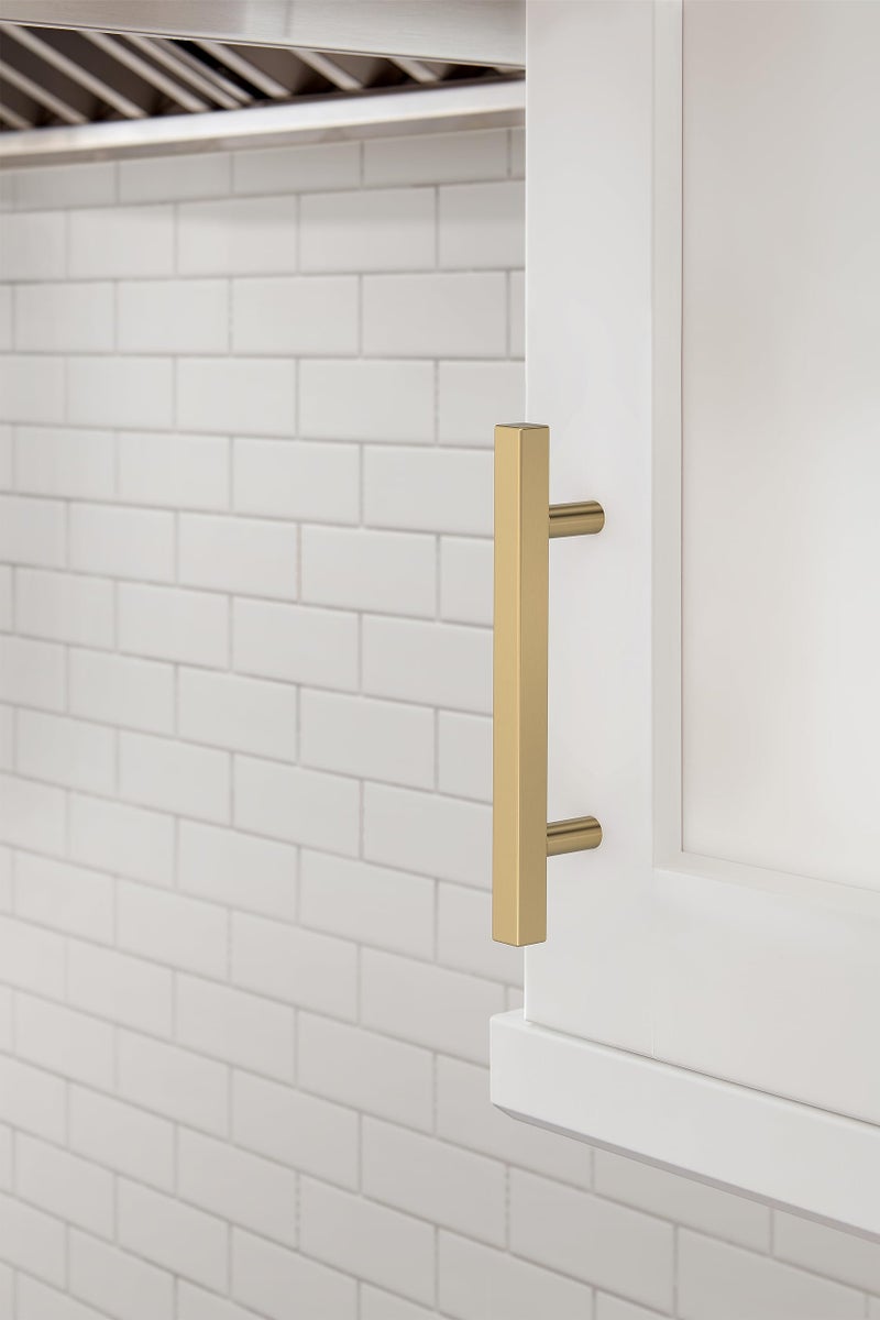Amerock Bar Pulls Square 3-3/4 inch (96mm) Center-to-Center Champagne Bronze Cabinet Pull - 10 Pack - Image 2