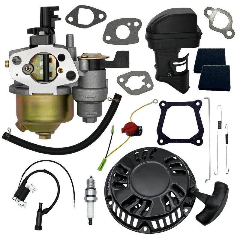 Strongthium Predator 212 Tune Up Parts Carb Kit for 196cc 200cc 212cc 224cc + Pull Start + Coil + Air Filter Assembly + Spark Plug + Throttle Springs + Gaskets - Image 1