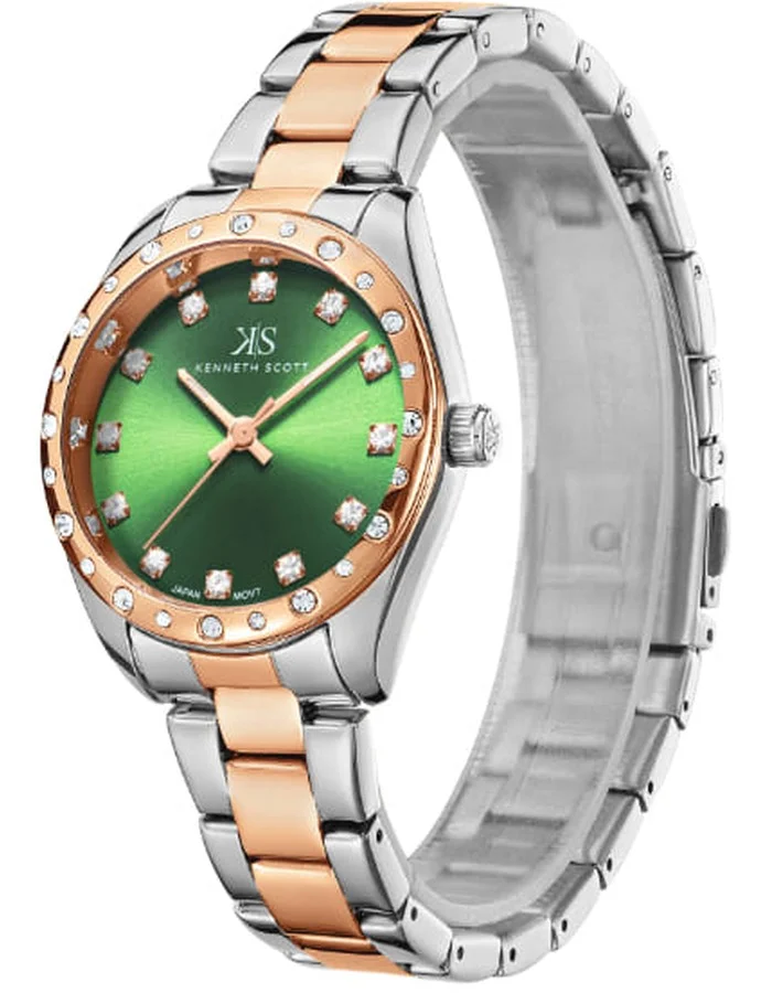 KENNETH SCOTT Women's Stainless Steel Analog Watch K24509-KBKH - 33 mm