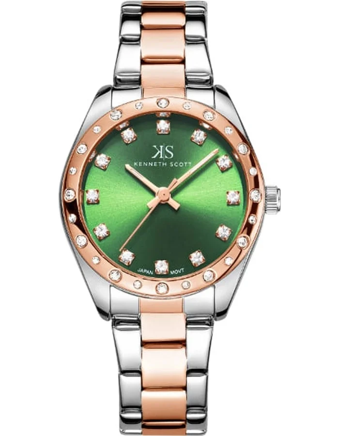 KENNETH SCOTT Women's Stainless Steel Analog Watch K24509-KBKH - 33 mm