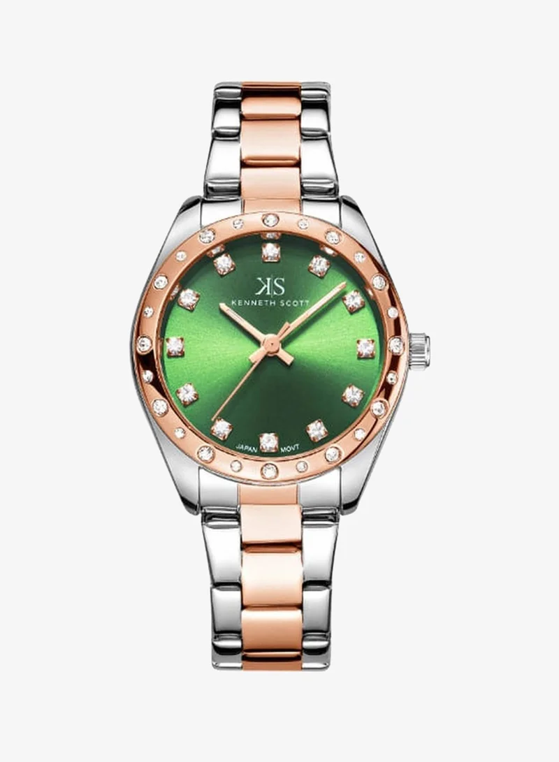 Kenneth Scott Women's Stainless Steel Analog Watch K24509-KBKH - 33 mm
