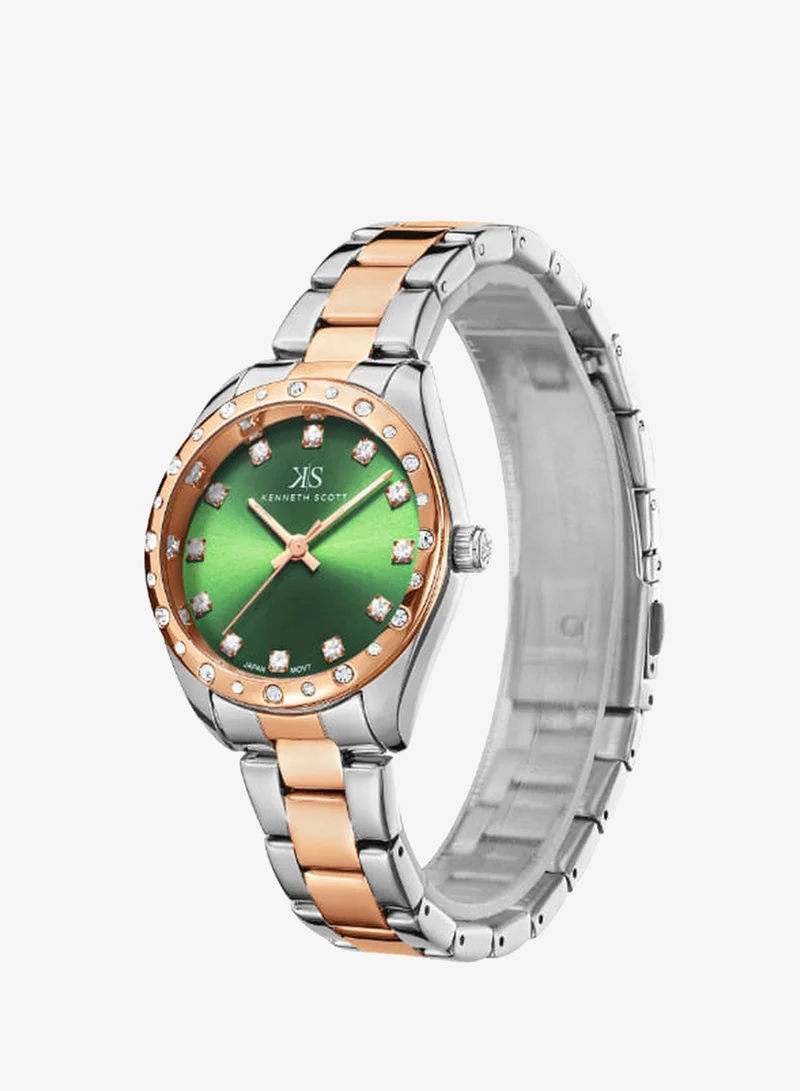 Kenneth Scott Women's Stainless Steel Analog Watch K24509-KBKH - 33 mm