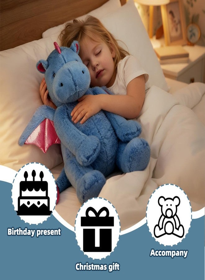ARELUX Large Dragon Stuffed Animal Plush Toy - Cute Blue Pterosaur Plushie, Giant Fuzzy Dinosaur Pillow for Cuddling, 50in Length (33in Sitting Height), Soft Plush Gift for Friends & Family - Image 5