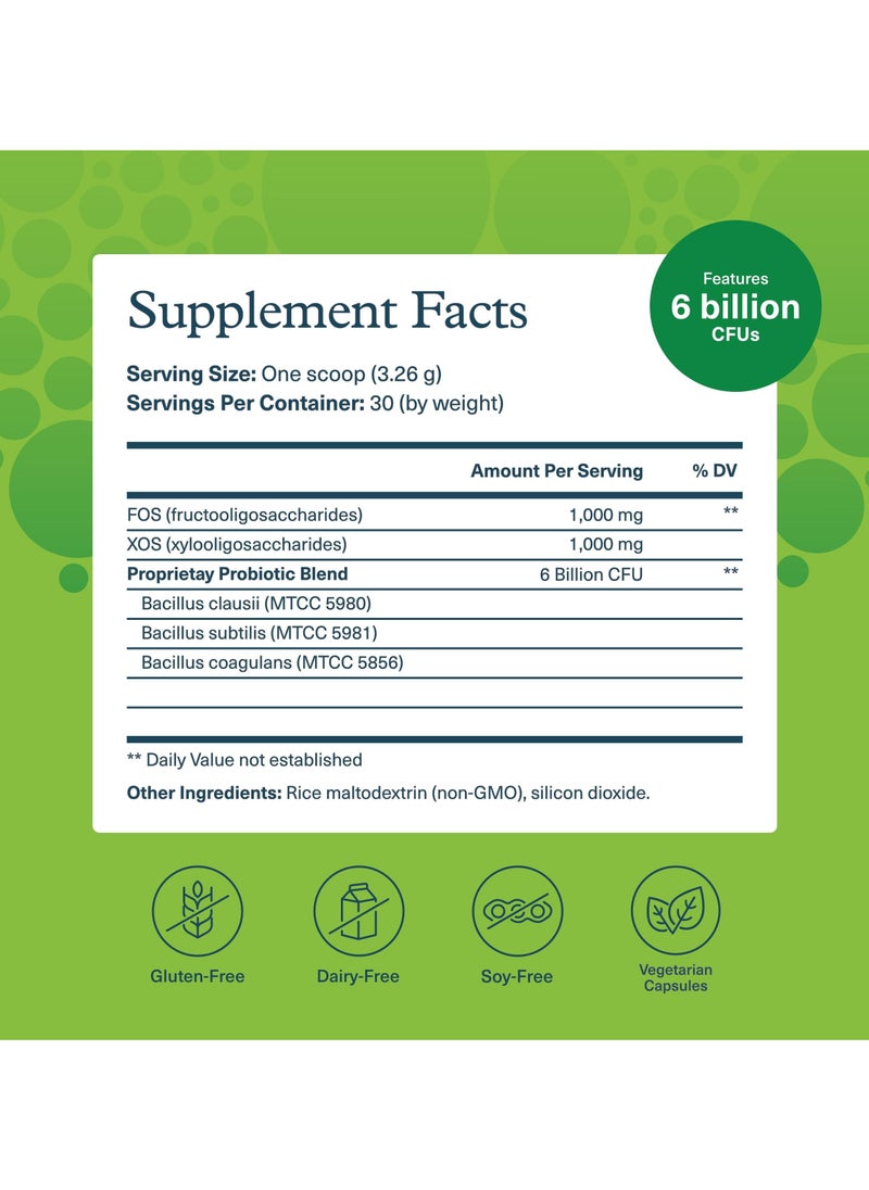 youtheory - Spore Probiotic Powder - 6 Billion CFU + Prebiotics, Net Wt. 3.45 oz (97g) - Dietary Supplement - Image 1