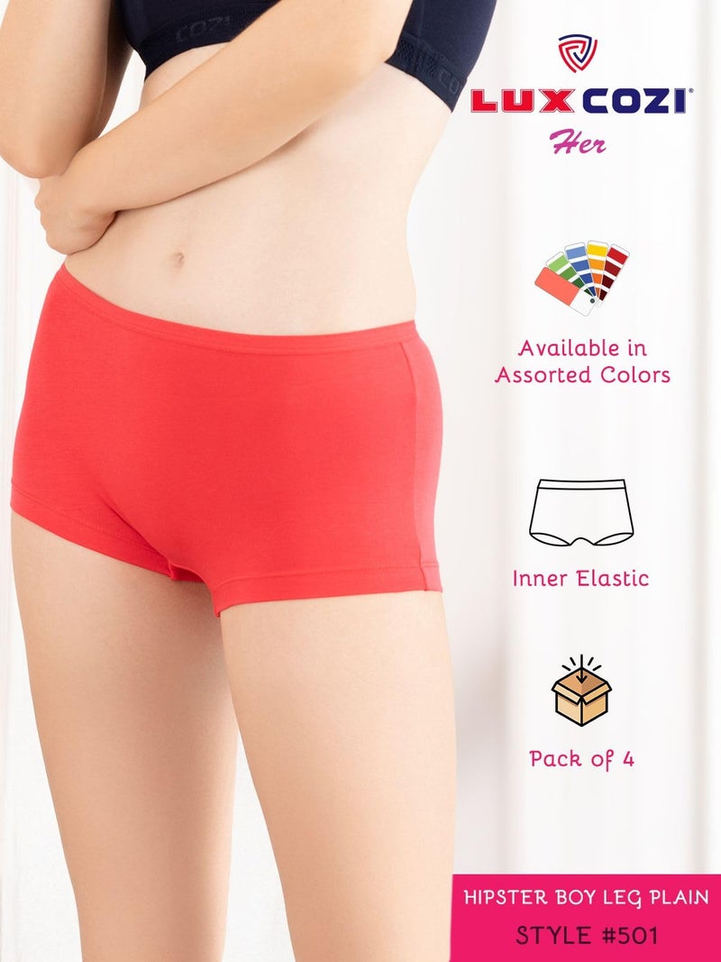 Lux Cozi for Her Women's Boy Shorts Panty_COZIHER_501_PTY_AST_90_4PC - Image 3