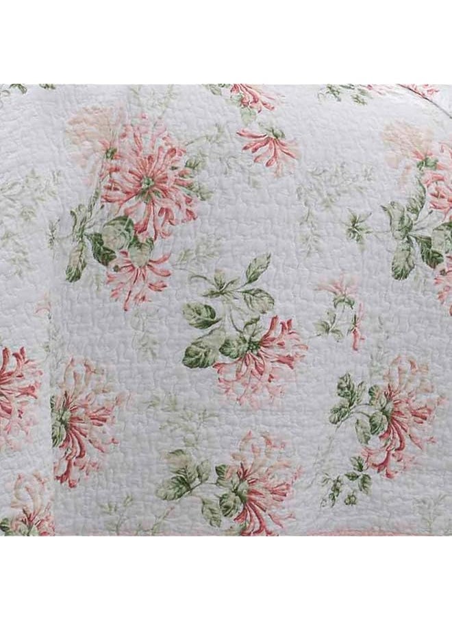 LAURA ASHLEY - Home Honeysuckle Quilt Set Full Queen Pastel Pink - Image 1