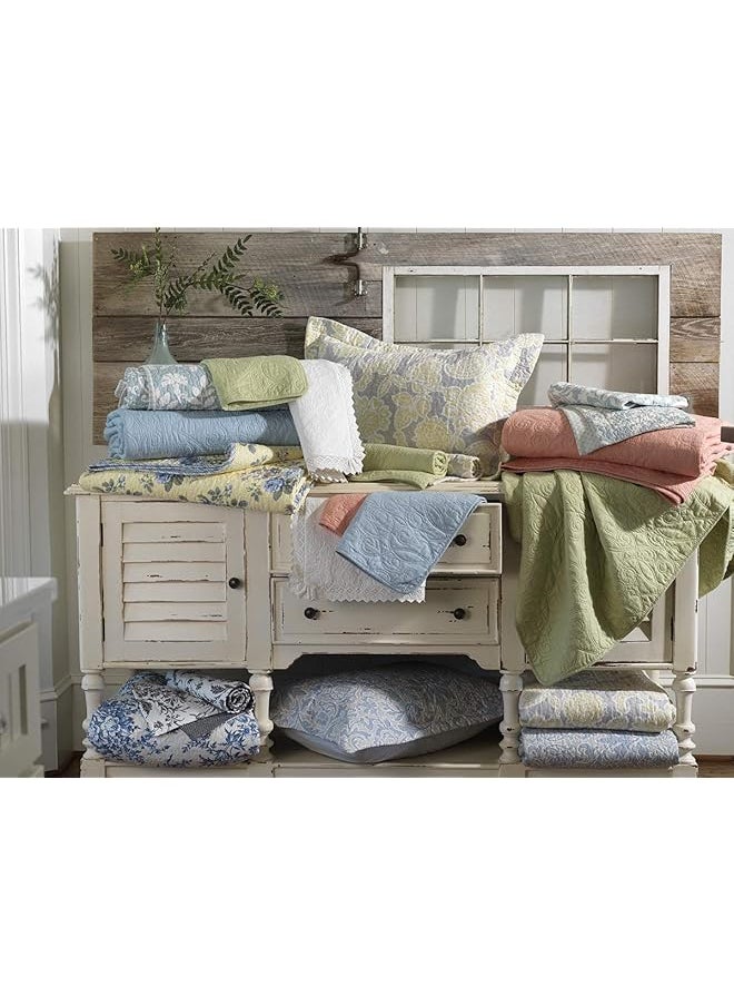 LAURA ASHLEY - Home Honeysuckle Quilt Set Full Queen Pastel Pink - Image 1