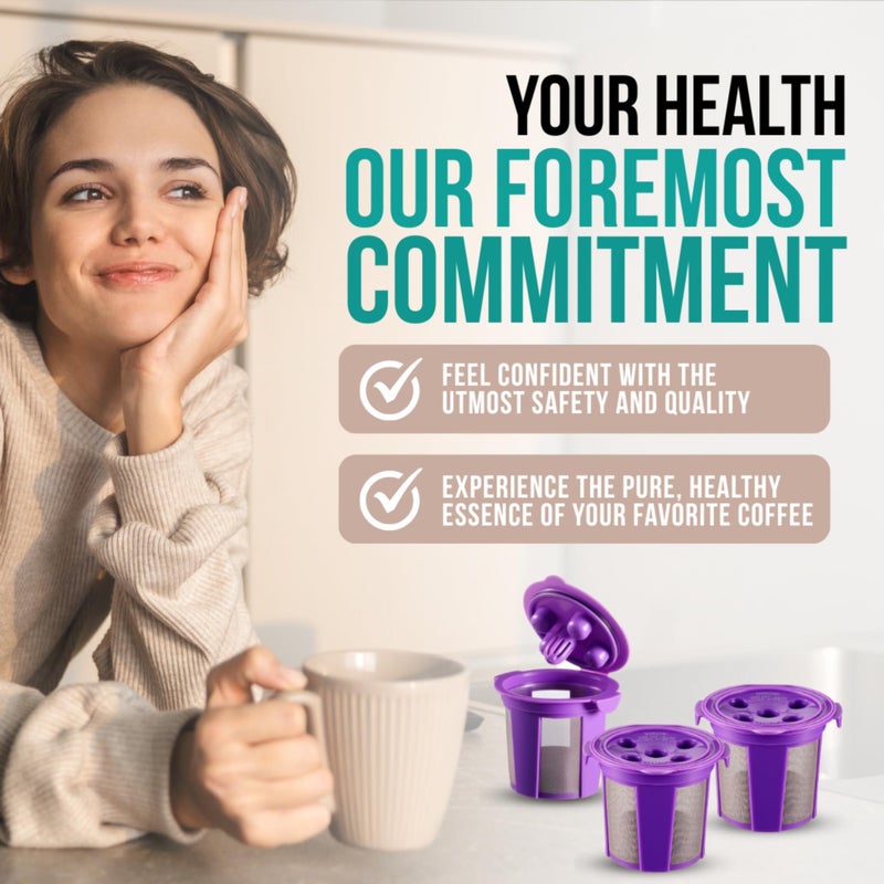 PUREHQ 4 Reusable K Cups for Keurig Supreme, K-Supreme Plus, K Slim, K-Classic by PureHQ - Refillable Kcup for Keurig Coffee Maker - MultiStream Coffee Pods Filter - Image 4