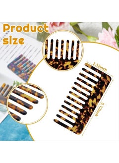 Patelai 4 Pieces Hair Combs for Women Wide Tooth Tortoise Comb for Curly Long Hair Detangling Comb Leopard Pocket Comb Wet and Dry Hair Comb French Hair Tangle Comb for Thick Curly Hair  - Image 2