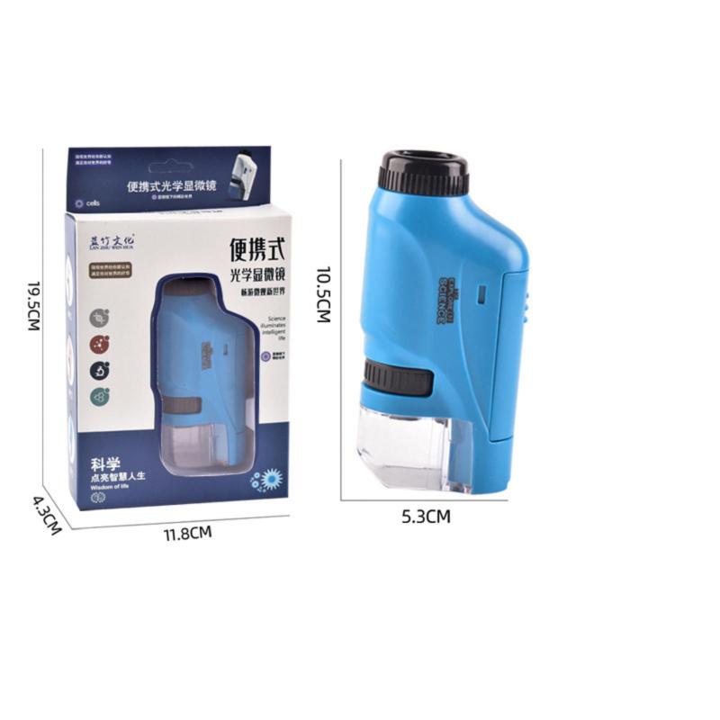 Portable Pocket Microscope: 60X-120X Magnification, Low Power Consumption, Eye-protective LED Lights - Rotatable Lens, Palm-sized for Kids, Christmas Gift Bags: 17*23cm Red Blue Velvet Pouches for Xma - Image 5