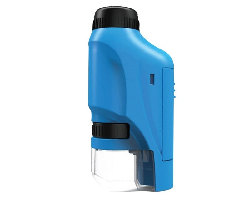 Portable Pocket Microscope: 60X-120X Magnification, Low Power Consumption, Eye-protective LED Lights - Rotatable Lens, Palm-sized for Kids, Christmas Gift Bags: 17*23cm Red Blue Velvet Pouches for Xma - Image 1