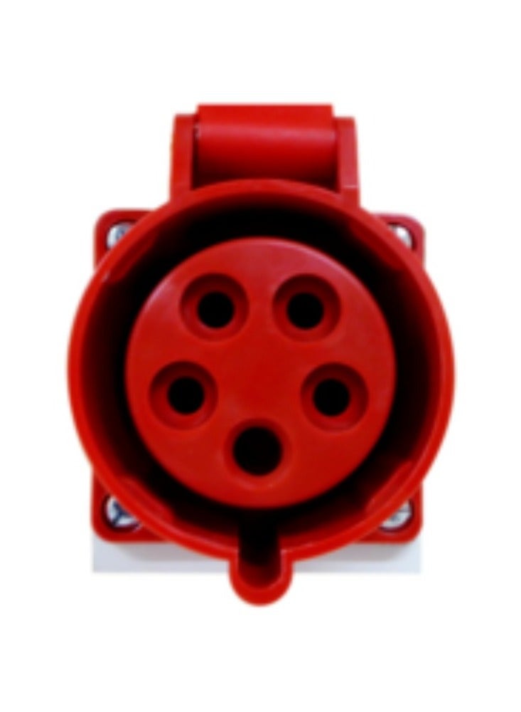 KNP KNP 5-Pin Industrial Socket rated at 16A is a robust electrical outlet designed for three-phase power distribution in industrial and commercial environments. - Image 1