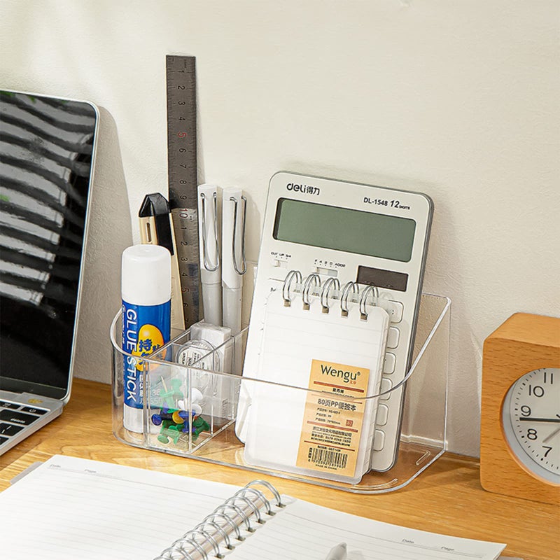 Sunficon Makeup Tray Holder Organizer Cosmetic Display Case Tabletop Desktop Vanity Countertop Bathroom Wall Cabinet Medicine Storage Box 9 Dividers 2 Removable For Womens Ladies Girls Crystal Clear - Image 4