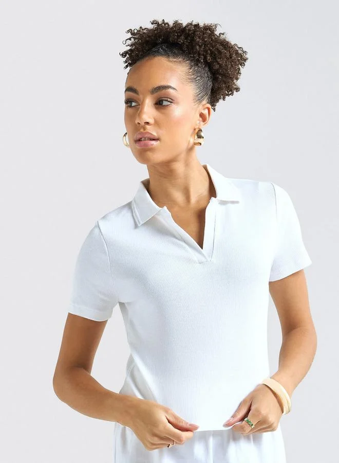 Splash FAV Textured Polo T-shirt and Cargo Joggers Set