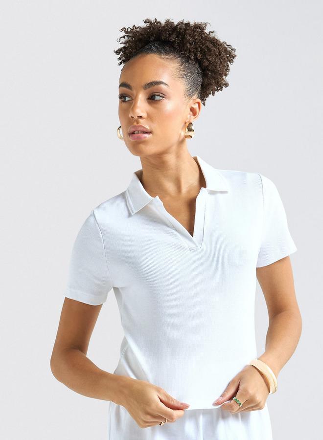 Splash FAV Textured Polo T-shirt and Cargo Joggers Set - Image 2