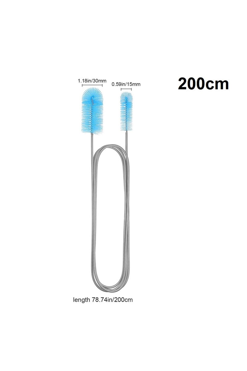 إيروريكس فرشاة تنظيف الأنابيب بطول 200 سم، خرطوم هواء مرن مزدوج الأطراف، ملحقات أحواض السمك، منظف خزانات المياه