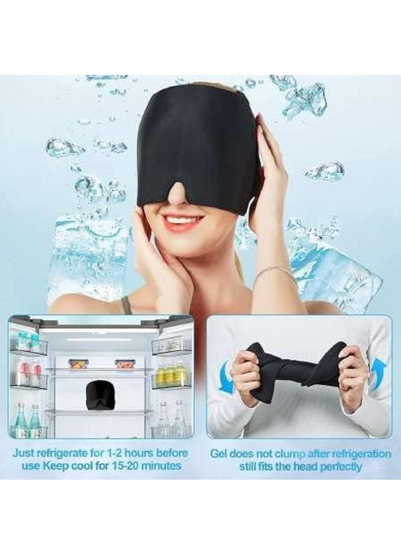 Generic Migraine Relief Hat One Size Fits All Headache Cap with Reusable Ice Gel Pack for Puffy Eyes, Stress Relief and more - Image 2