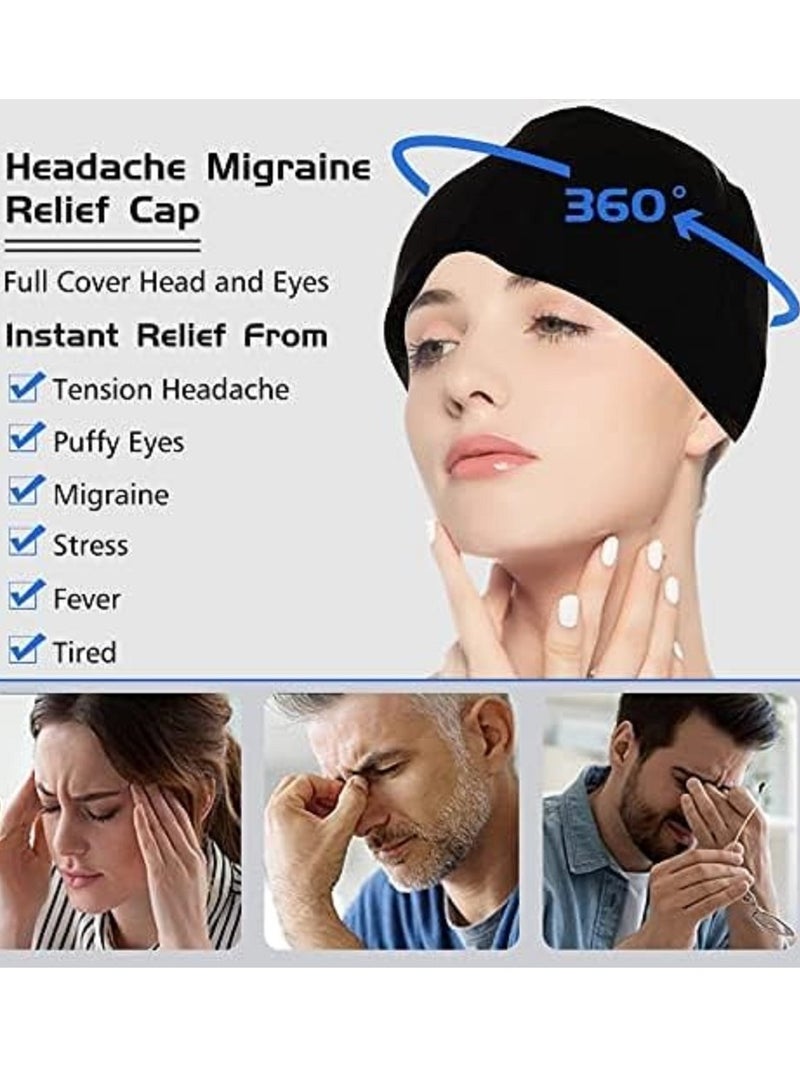 Generic Migraine Relief Hat One Size Fits All Headache Cap with Reusable Ice Gel Pack for Puffy Eyes, Stress Relief and more - Image 3