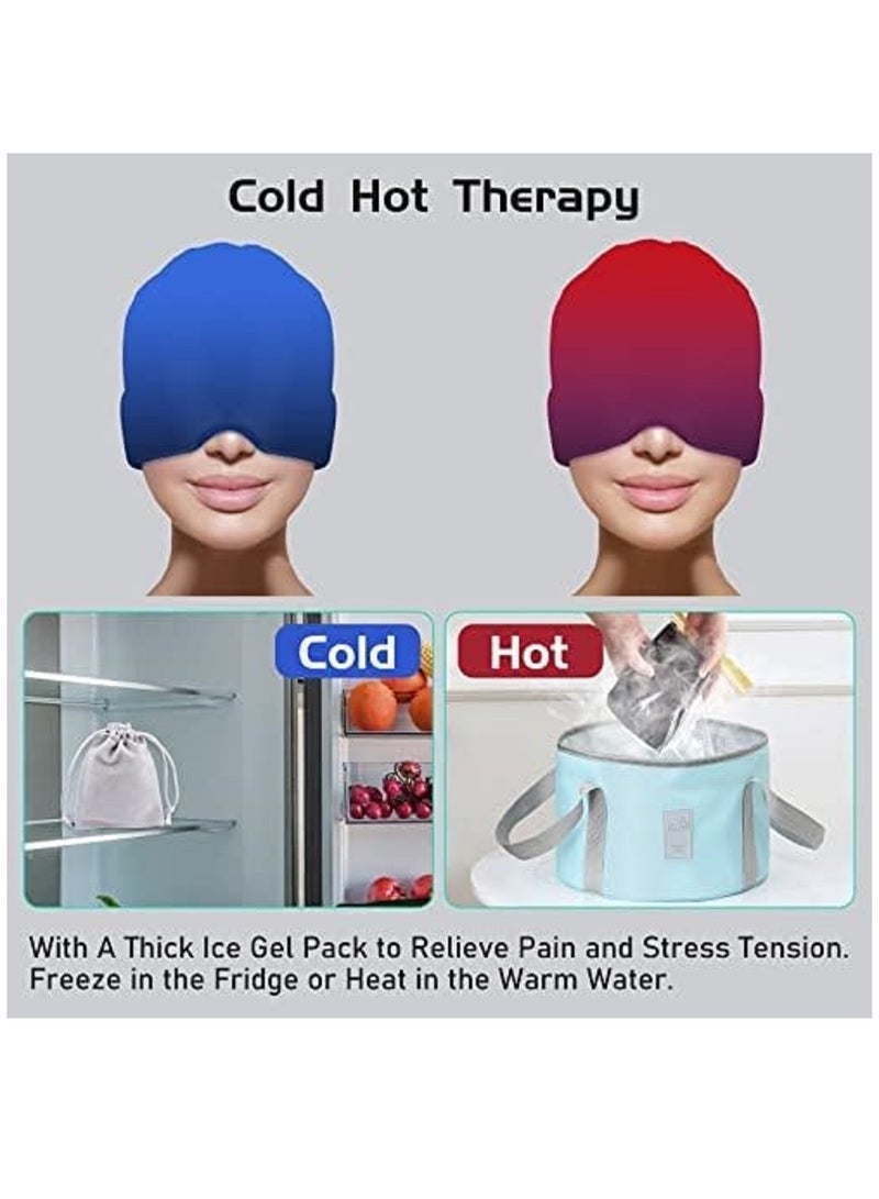 Generic Migraine Relief Hat One Size Fits All Headache Cap with Reusable Ice Gel Pack for Puffy Eyes, Stress Relief and more - Image 4