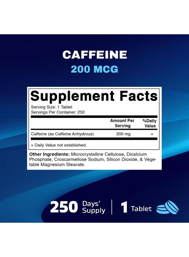 Vitamatic Caffeine Pills 200mg per Serving, 250 Vegetarian Tablets - Image 2