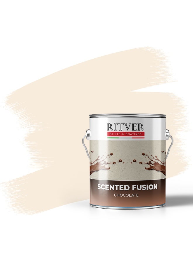 ريتفر طلاء جدران مستحلب برائحة الشوكولاتة من ريتفر، مثالي للتشطيبات الداخلية، برائحة الشوكولاتة، 3.6 لتر، لون كريمي هادئ، شفافية عالية، لمسة نهائية غير لامعة - Image 1