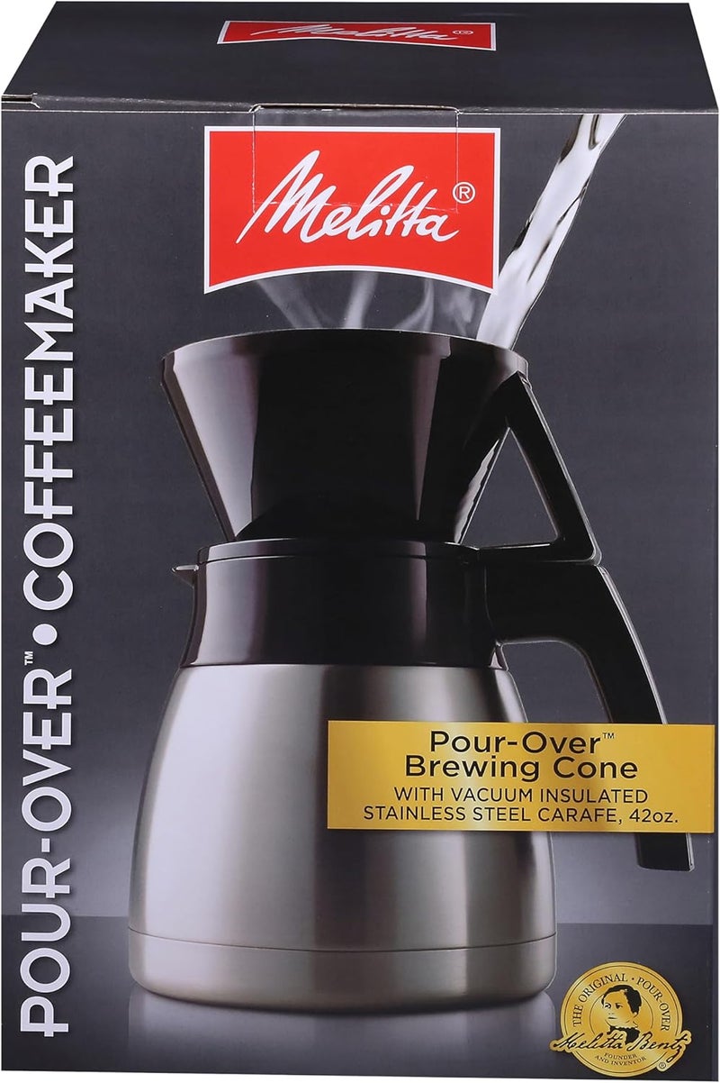 Melitta Melitta PourOver Coffee Brewer  Stainless Steel Carafe Set with Coffee Filters 42 Ounce Set - Image 2