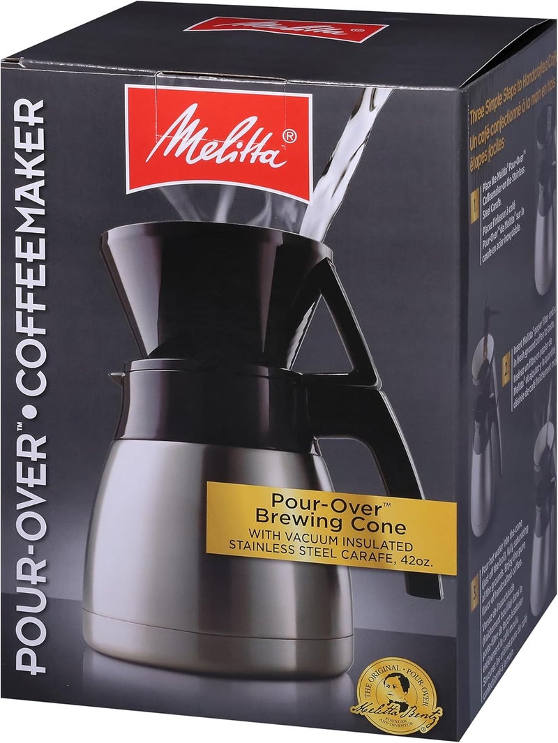 Melitta Melitta PourOver Coffee Brewer  Stainless Steel Carafe Set with Coffee Filters 42 Ounce Set - Image 5