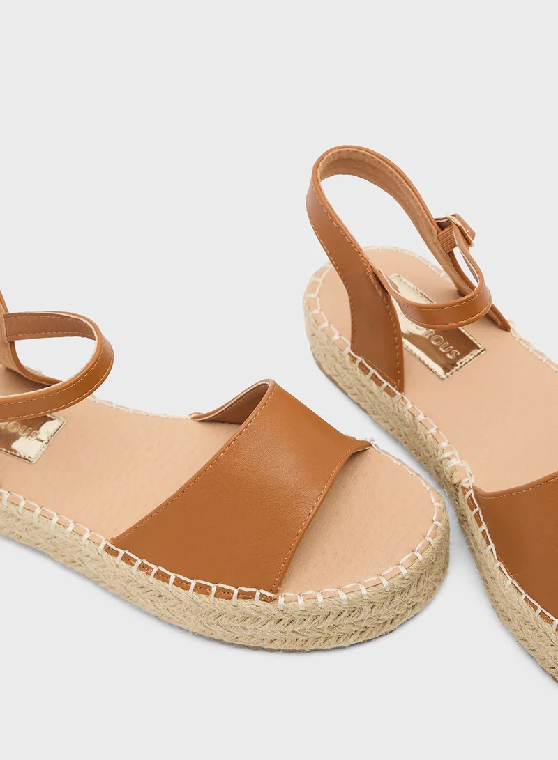GLAMOROUS Casual Ankle Strap Espradrilles