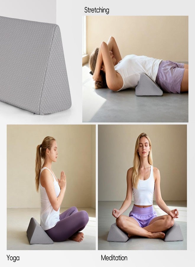 Zantle Small Wedge Pillow for Sleeping, Yoga, Meditation, Stretching, Small Wedge Pillow for Chair and Bed - Provide Support and Relieve Fatigue, Wedge Pillows for Bed Sores, Leg Elevation (Grey) - Image 4
