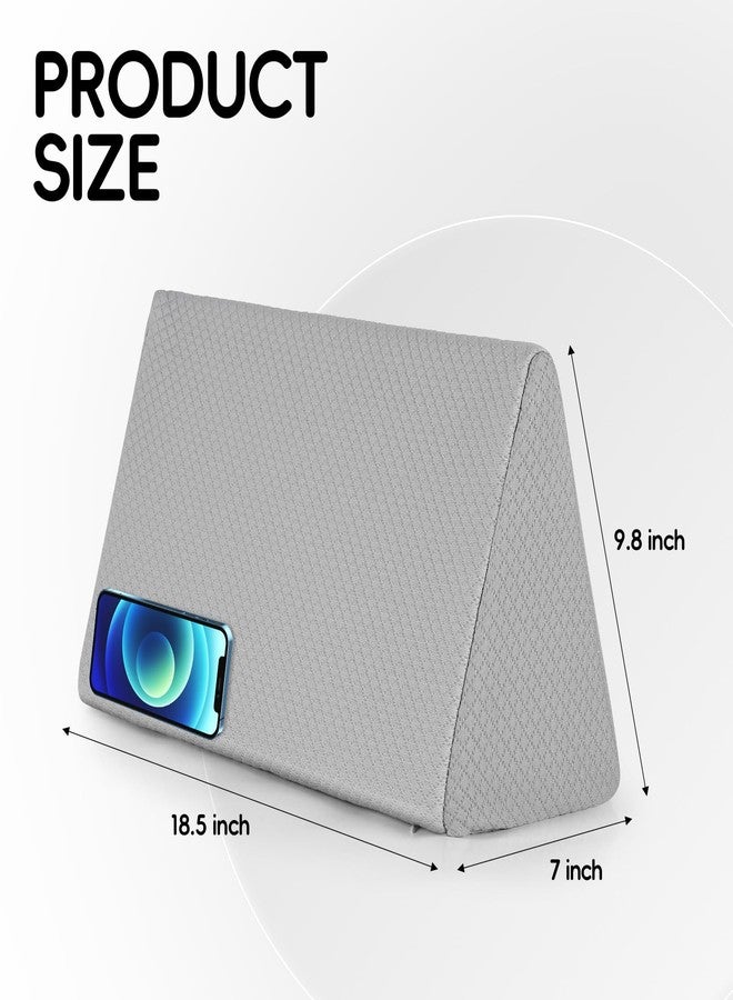 Zantle Small Wedge Pillow for Sleeping, Yoga, Meditation, Stretching, Small Wedge Pillow for Chair and Bed - Provide Support and Relieve Fatigue, Wedge Pillows for Bed Sores, Leg Elevation (Grey) - Image 2