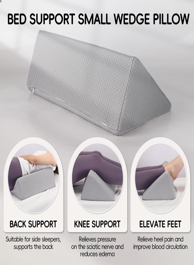 Zantle Small Wedge Pillow for Sleeping, Yoga, Meditation, Stretching, Small Wedge Pillow for Chair and Bed - Provide Support and Relieve Fatigue, Wedge Pillows for Bed Sores, Leg Elevation (Grey) - Image 3