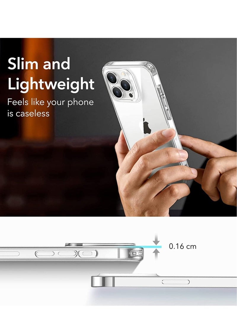 راكسوم جراب iPhone 14 Pro Max مقاس 6.7 بوصة، مقاوم للاصفرار، ظهر عسكري، ظهر صلب مقاوم للانفجار، جراب فائق النحافة، حماية من الصدمات والسقوط، جراب شفاف يغطي العدسة بالكامل. - Image 2