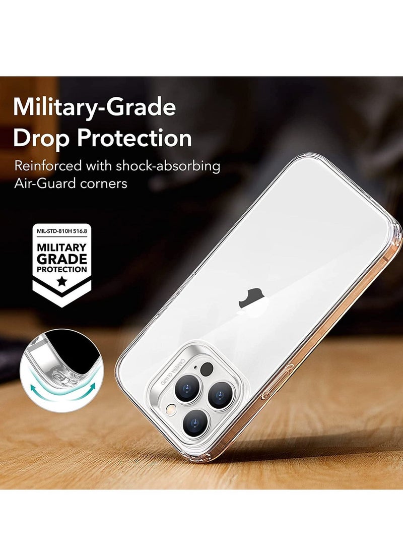 راكسوم جراب iPhone 14 Pro Max مقاس 6.7 بوصة، مقاوم للاصفرار، ظهر عسكري، ظهر صلب مقاوم للانفجار، جراب فائق النحافة، حماية من الصدمات والسقوط، جراب شفاف يغطي العدسة بالكامل. - Image 4