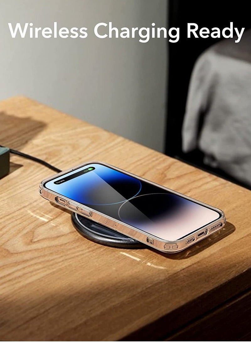 راكسوم جراب iPhone 14 Pro Max مقاس 6.7 بوصة، مقاوم للاصفرار، ظهر عسكري، ظهر صلب مقاوم للانفجار، جراب فائق النحافة، حماية من الصدمات والسقوط، جراب شفاف يغطي العدسة بالكامل. - Image 3